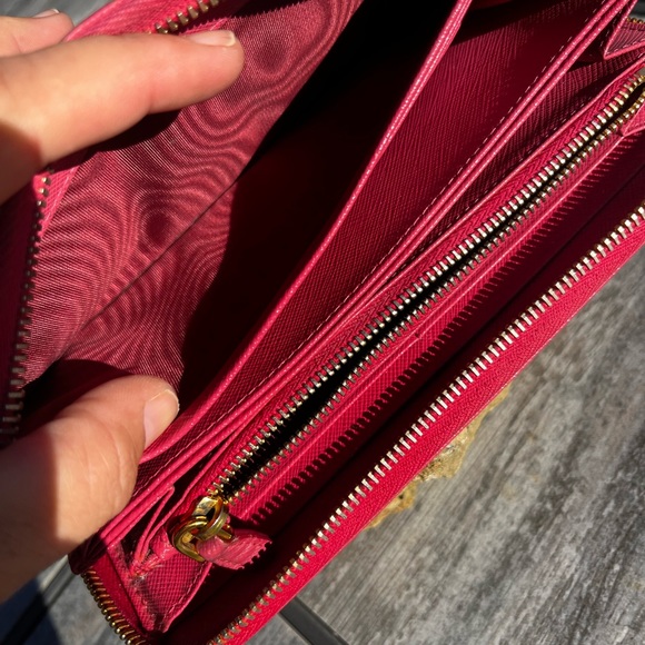 Prada Hot Pink Stefano leather zip around Wallet - Picture 5 of 8